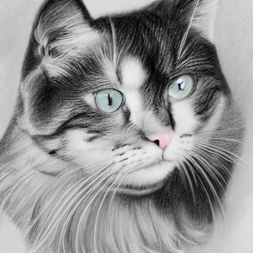 Image similar to Photography of Cat drawing himself, photorealism,