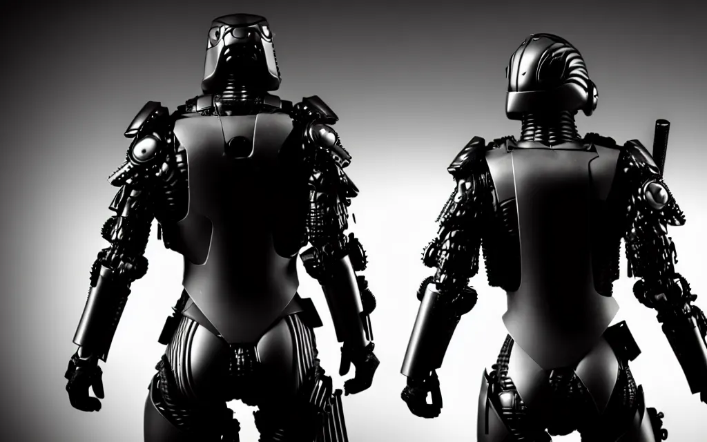 Image similar to war, diverse katana cybersuits, from behind, wide wide angle, vivid, elaborate, highly detailed, beautiful lighting