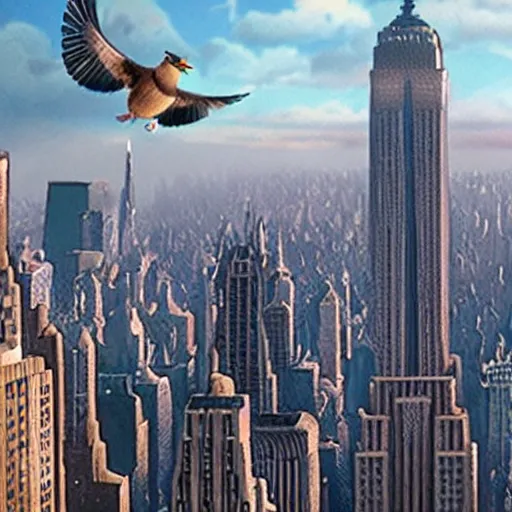 Prompt: film still of the 2012 Pixar film 'Pidgeons of NYC'
