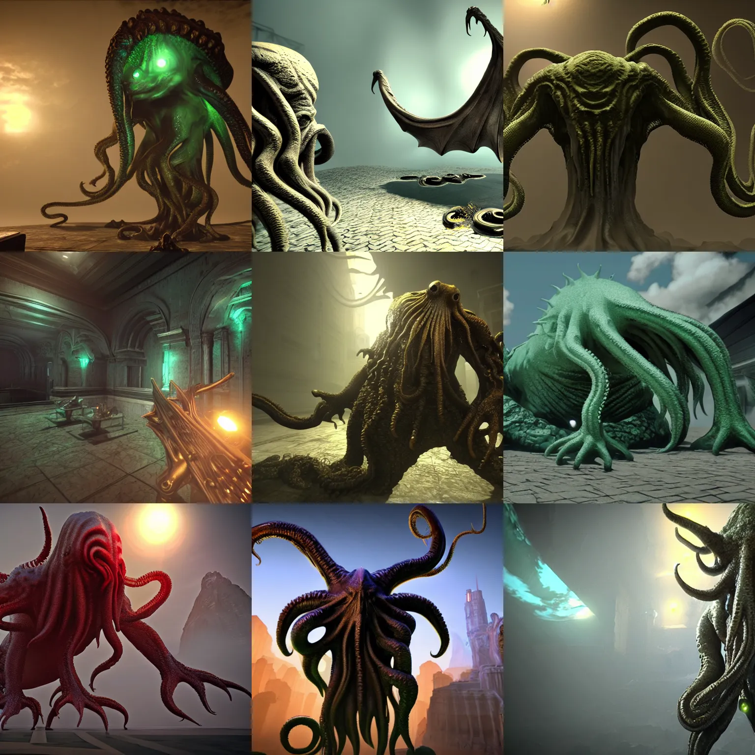 Prompt: cthulhu, unreal engine, extremely detailed