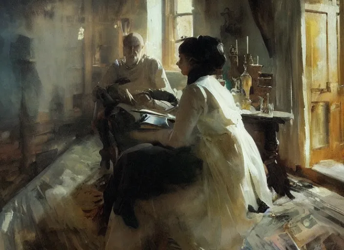 Prompt: oil painting of mysterious book, art by anders zorn, wonderful masterpiece by greg rutkowski, beautiful cinematic light, american romanticism by greg manchess, creation by tyler edlin