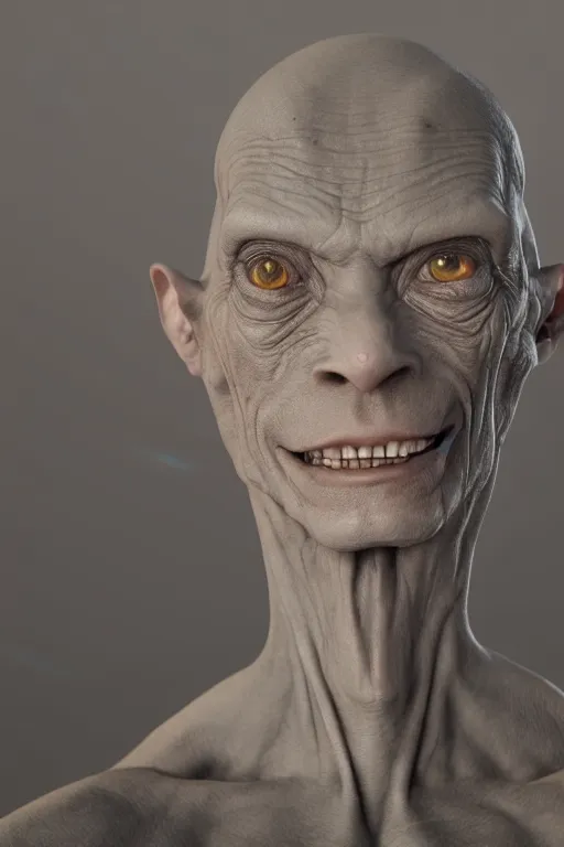 Prompt: a professionally painted portrait of gray alien, Cinematic Lighting, Unreal Engine, 8k, HD