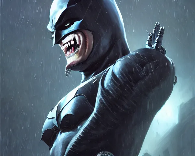 Prompt: highly detailed portrait of mark zuckerberg as the batman who laughs, in mortal kombat 1 1, stephen bliss, unreal engine, fantasy art by greg rutkowski, loish, rhads, ferdinand knab, makoto shinkai and lois van baarle, ilya kuvshinov, rossdraws, tom bagshaw, global illumination, radiant light, detailed and intricate environment