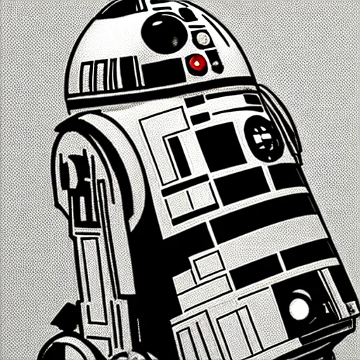 Image similar to r 2 d 2 by darwyn cooke, highly detailed, 4 k