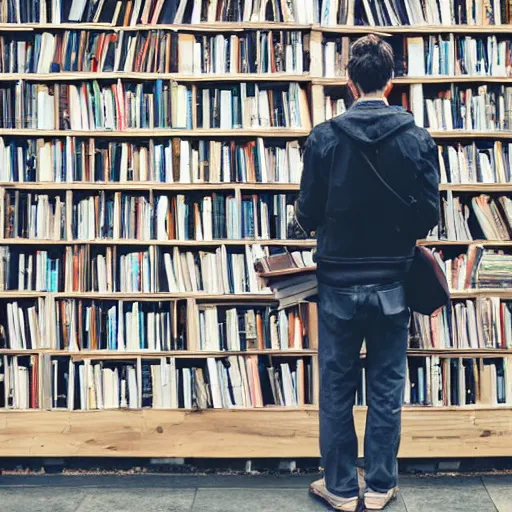 Prompt: man with book