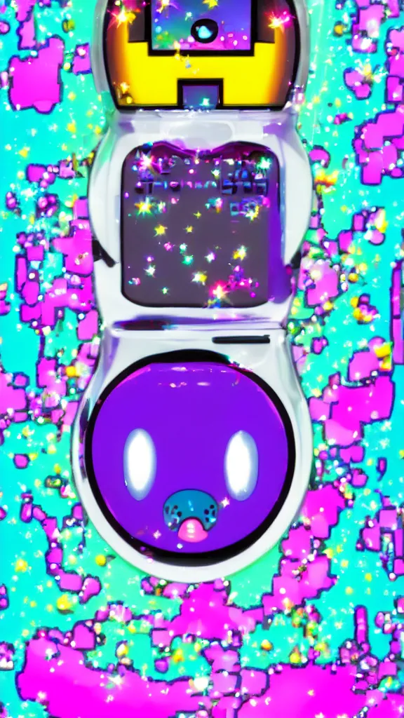 Image similar to popworld 3 d y 2 k tamagotchi and sparkles, seapunk