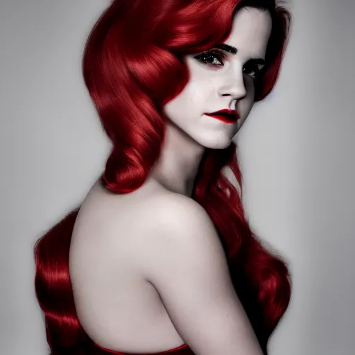 Image similar to Emma Watson as Jessica Rabbit, (Sony a7R IV, modelsociety, symmetric balance)