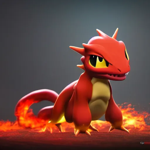 Image similar to photography of a realistic charmeleon animal, ultra detailed, 8 k, cinematic lighting, natural background, trending on artstation, pokemon