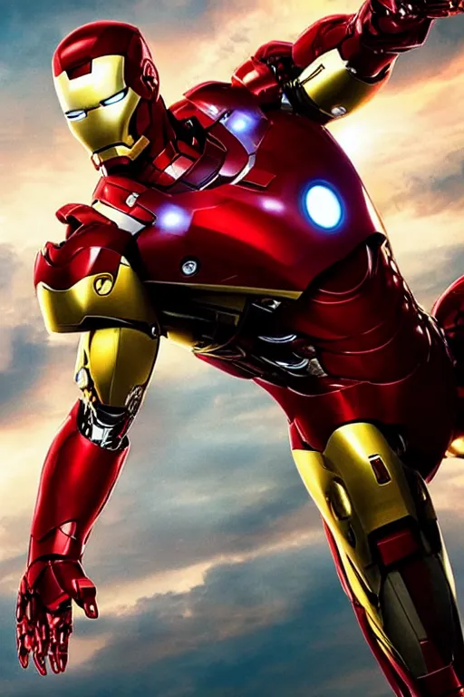 Image similar to richard gere is newiron man, epic scene from marvel movie, movie poster