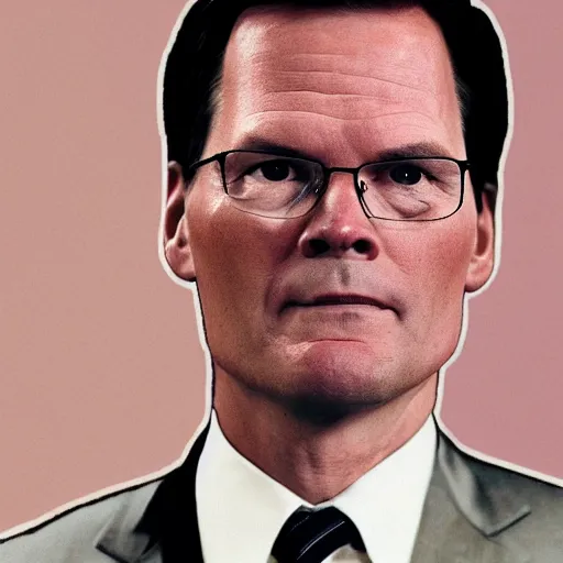 Image similar to Dwight Schrutte blended with a beet