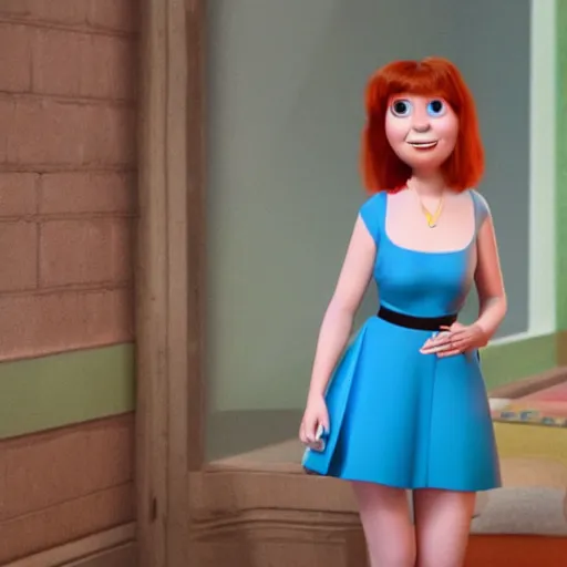 Prompt: alice levine as a pixar character