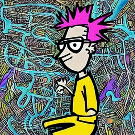 Prompt: fido dido releasing his early 2 0 0 0's techno album, cool colors