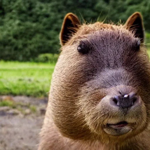 Prompt: capybara with a gun