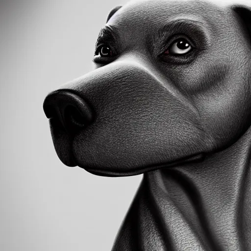 Image similar to brian griffin, from family guy, hyperrealism, octane render, 8 k, high resolution, art by artgerm