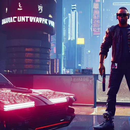 Image similar to still of david alaba in cyberpunk 2 0 7 7 lifting a white chair