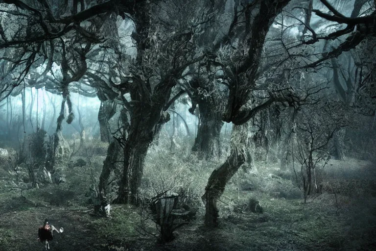 Image similar to 50mm exploring a fantasy world, by Emmanuel Lubezki