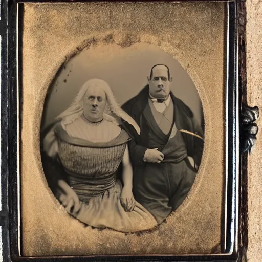 Prompt: tintype photo of homer simpson and marge simpson from the simpsons by julia margaret cameron 1 8 8 0 s, realistic, body shot, sharp focus, 8 k high definition, insanely detailed, intricate, elegant, cherry blossoms