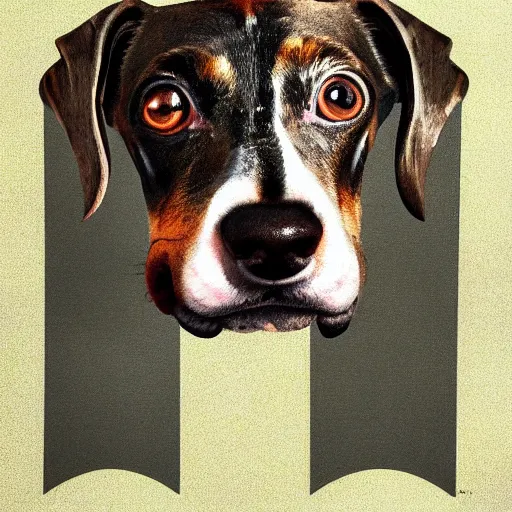 Image similar to brindle dachshund profile picture by Mandelbrot, Benoit B., asymmetrical, Organic Painting, Matte Painting, geometric shapes, hard edges, street art, symmetric face, symmetric eyes