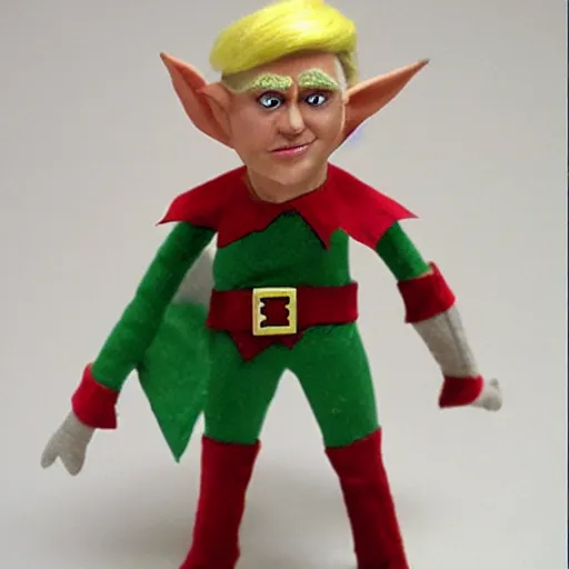 Image similar to a fantasy elf that looks like donald trump, fan art