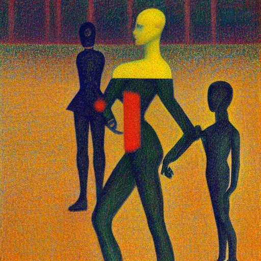 Image similar to cyborgs by georges seurat