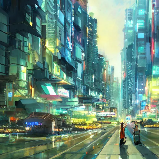 Image similar to makati city 1 0 0 0 years in the future, painting by makoto shinkai, featured on pixiv, deviantart hd