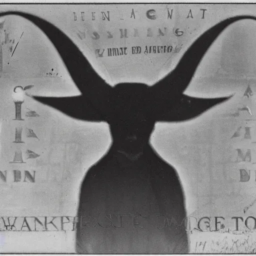 Prompt: 1910s photograph of Baphomet in Washington DC