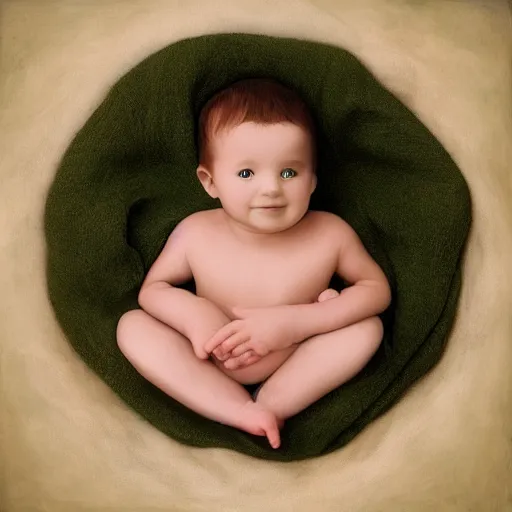Prompt: Anne geddes baby portrait