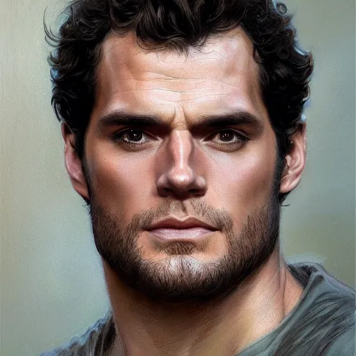 Image similar to henry cavill, closeup portrait art by donato giancola and greg rutkowski, realistic face, digital art, trending on artstation, symmetry!!