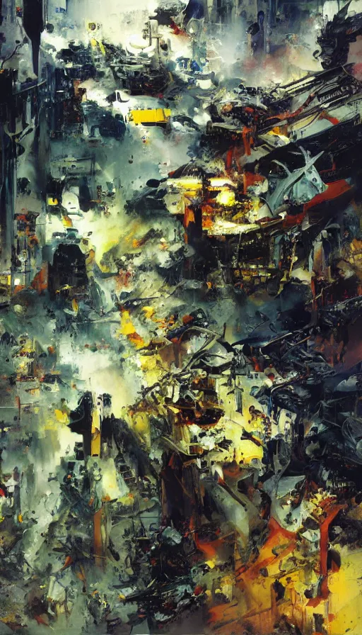 Prompt: life and death mixing together, by john berkey