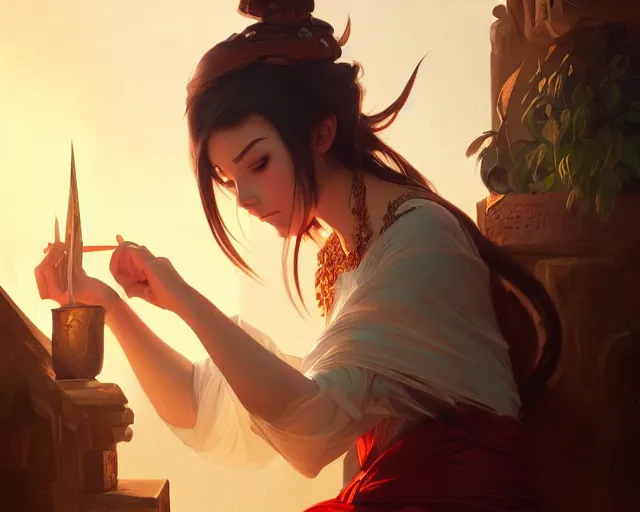 Image similar to photography of atay ghailan, deep focus, d & d, fantasy, intricate, elegant, highly detailed, digital painting, artstation, concept art, matte, sharp focus, illustration, hearthstone, art by artgerm and greg rutkowski and alphonse mucha