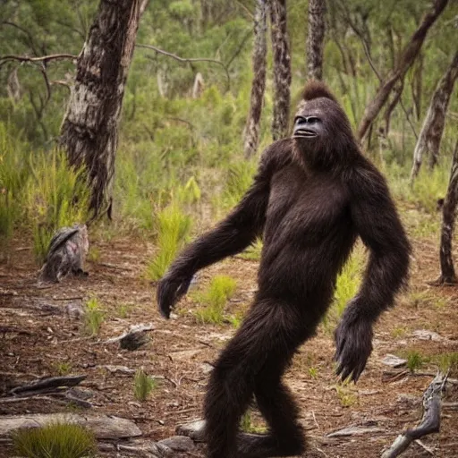 Image similar to National Geographic photo of Sasquatch in the Australian bush