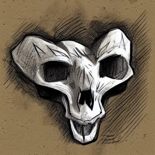 Prompt: a fox skull that contains a potion, stoppered. digital ink sketch. prop design. # digitalsketch # monochrome # sketch # ink # characterdesign # dndcharacter # charactersketch # characterconcept # conceptart