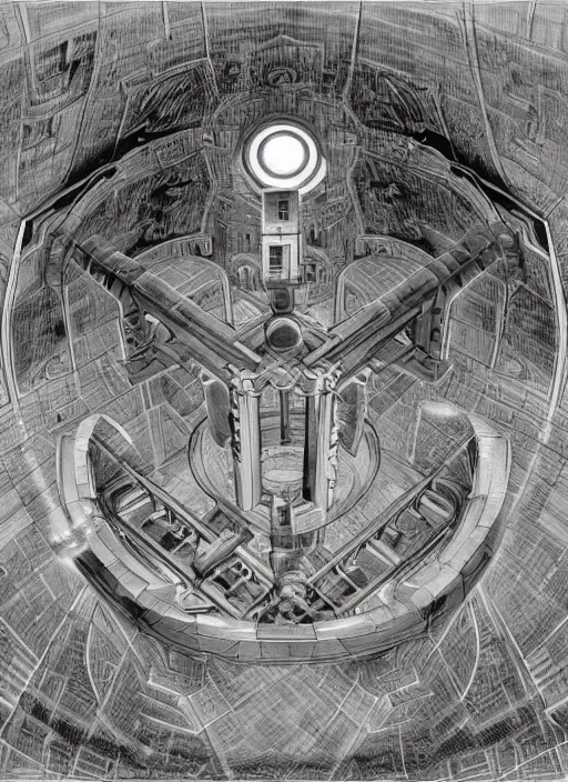 Image similar to portal in space, mc escher art