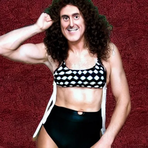 Image similar to weird al in a bikini,
