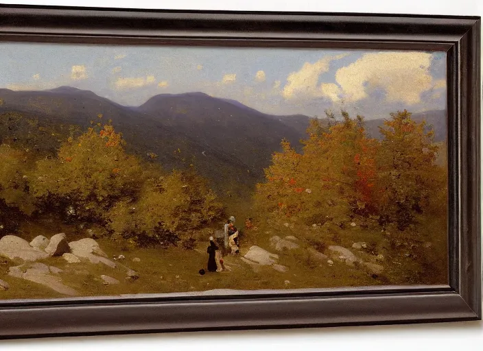 Image similar to portrait of friends hiking franconia ridge new hampshire in autumn, jean - baptiste - camille corot