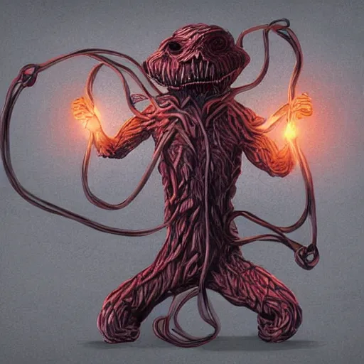 Prompt: ethernet cord monster, digital art, artstation