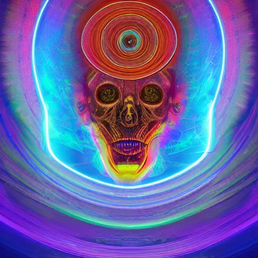 Image similar to DMT ego death, digital art, trending on artstation