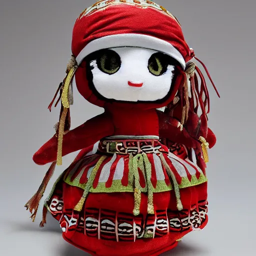 Prompt: cute fumo plush of a tribal girl in traditional garb
