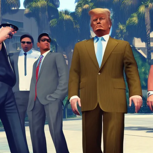 Prompt: Donald Trump as a gangster in GTA 5 4k ultra high quality