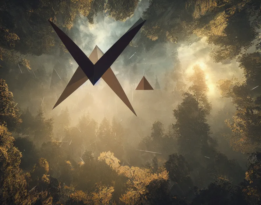 Prompt: flying geometric bringing triangle in center, forest, beautiful graphics, fantasy artwork, very beautiful scenery, hd, hdr, ue 5, ue 6, unreal engine 5, cinematic 4 k wallpaper, 8 k, ultra detailed, by popular digital, details, beautiful image ever created, high resolution, artstation, award winning