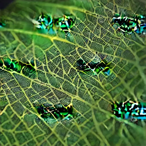 Prompt: beautiful macro photograph of stunning fractal pattern made of tropical leaves