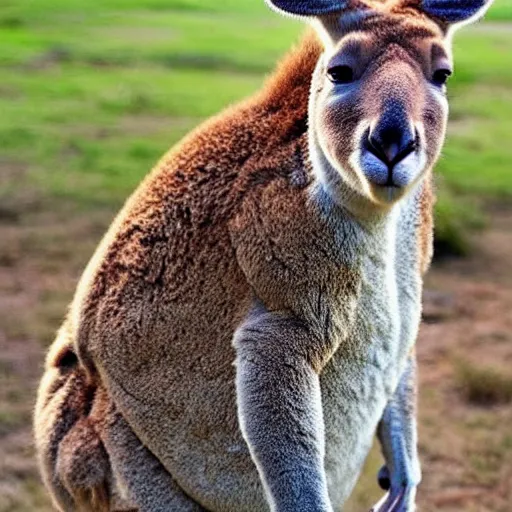 KREA - dwayne the rock johnson's face on the body of a kangaroo