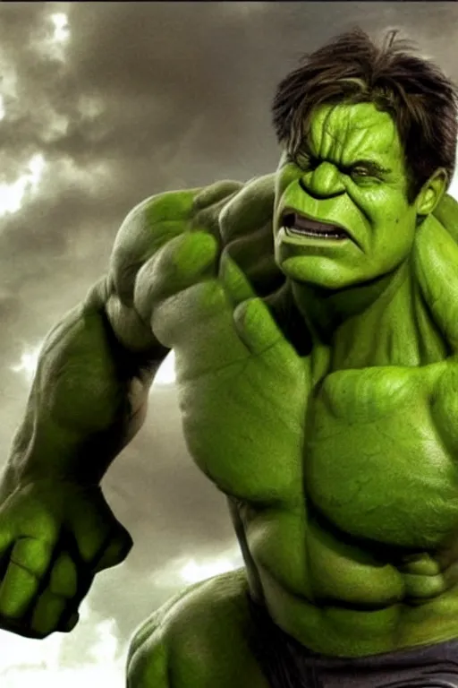 Image similar to emma watson as hulk, hyper realistic