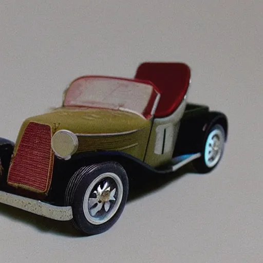 Image similar to photo of old Soviet steel toy car, 1930s, retro, 35 mm