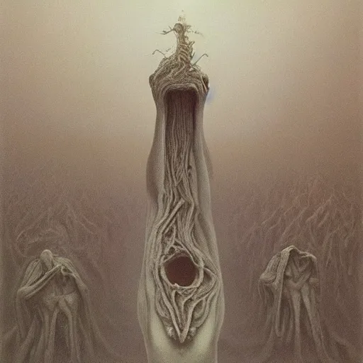 Prompt: insanity by zdzisław beksiński, dariusz zawadzki, jeffrey smith and h.r. giger, oil on canvas, 8k highly professionally detailed, trending on artstation