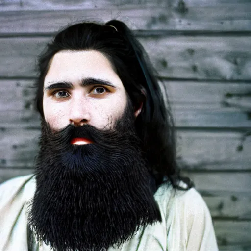 Image similar to Bearded woman. CineStill