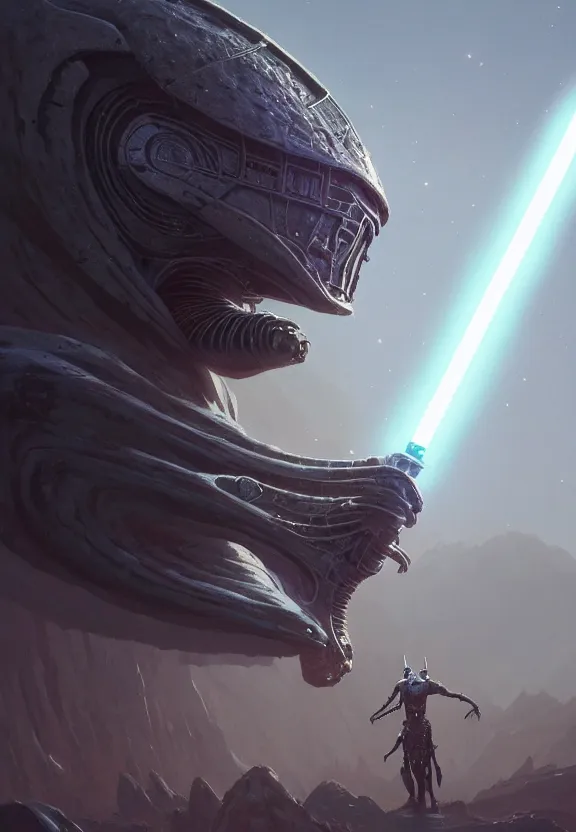 Image similar to highly detailed full body portrait of an unknown star wars character as a primitive alien, in skyrim, stephen bliss, unreal engine, fantasy art by greg rutkowski, loish, rhads, ferdinand knab, makoto shinkai and lois van baarle, ilya kuvshinov, rossdraws, tom bagshaw, global illumination, radiant light, detailed and intricate environment