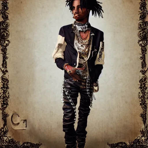 Image similar to playboi carti in steampunk style digital art 4 k the detailed super realistic