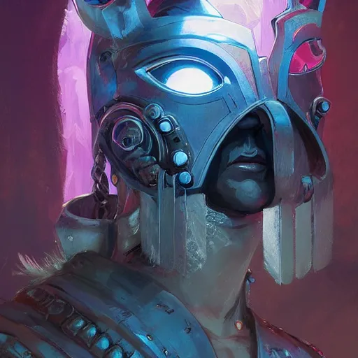 Image similar to cyberpunk viking helmet mask warrior goddess robot ninja fantasy, art gta 5 cover, official fanart behance hd artstation by jesper ejsing, by rhads, makoto shinkai and lois van baarle, ilya kuvshinov, ossdraws