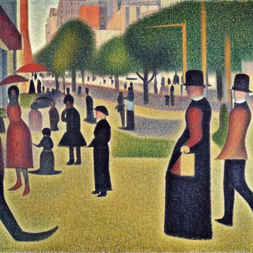 Prompt: Montreal street scene, by Seurat